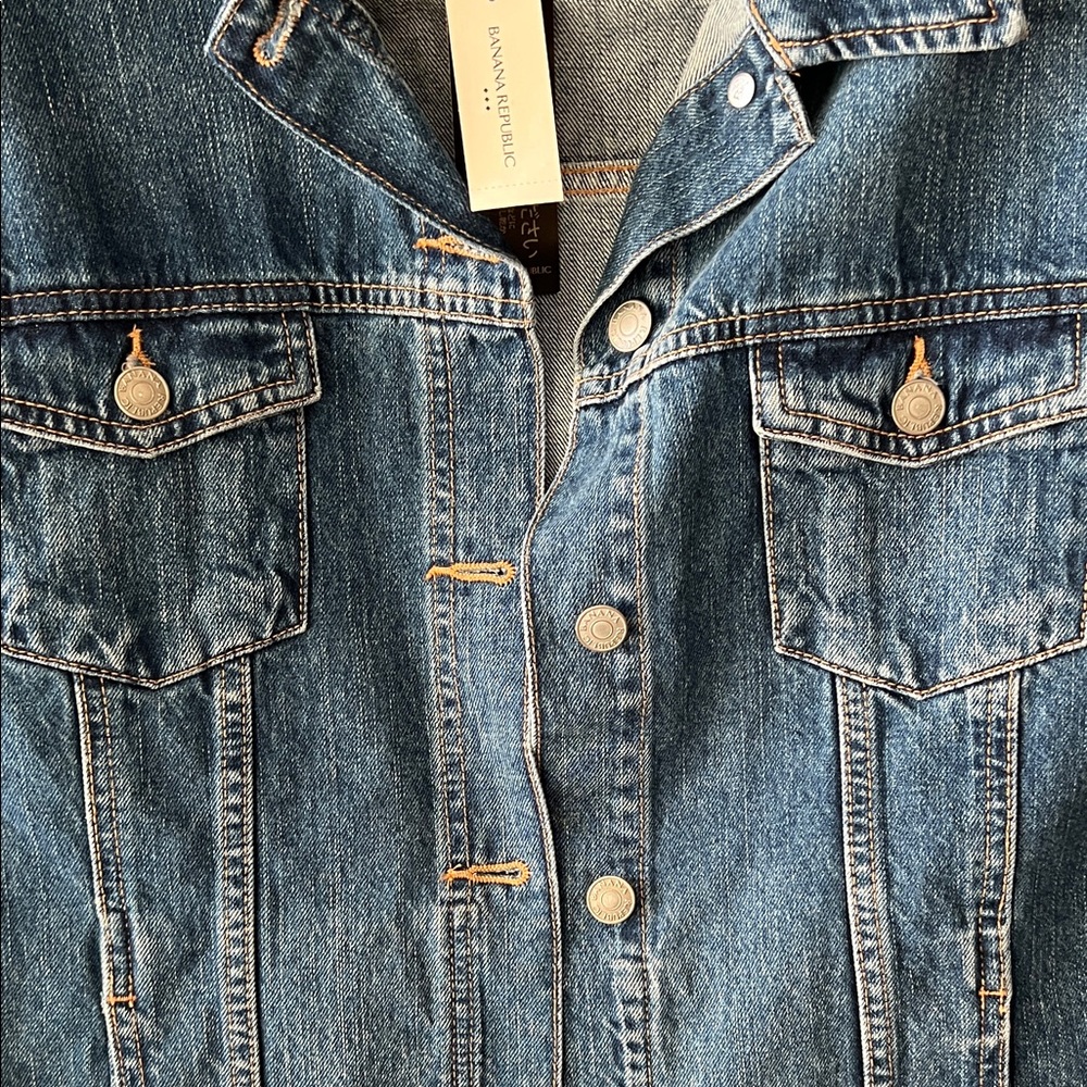 SOLD- Banana Republic Blue Jean Jacket - Picture 5 of 6